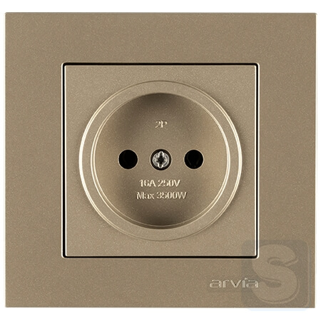 Розетка без заземлення 16A/220V Arvia Electric KAREN Титан (20 05 2000 215)